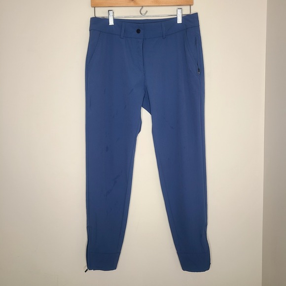 Hiverlay Pants Womens Size L Blue Golf Quick‎ Dry Slim Ankle Zip Pockets - Picture 1 of 7
